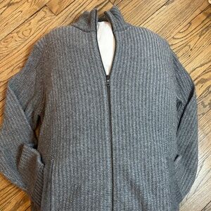 NWT Banana Republic XL - Gray Full-Zip Cardigan (2-Way Zip)